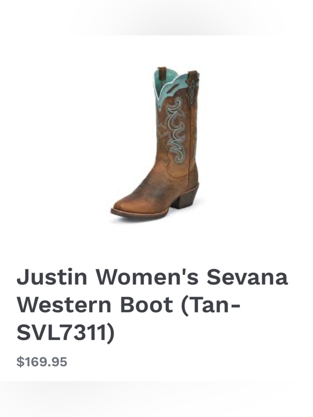 Justin Boots Brown Leather Cowboy Boots with Turquoise Top Trim - Picture 7 of 12